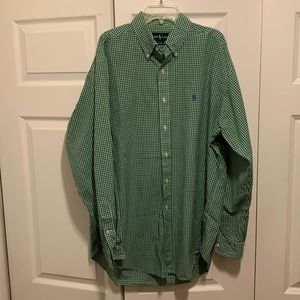 Polo by Ralph Lauren Men’s Large Green checkered button down shirt